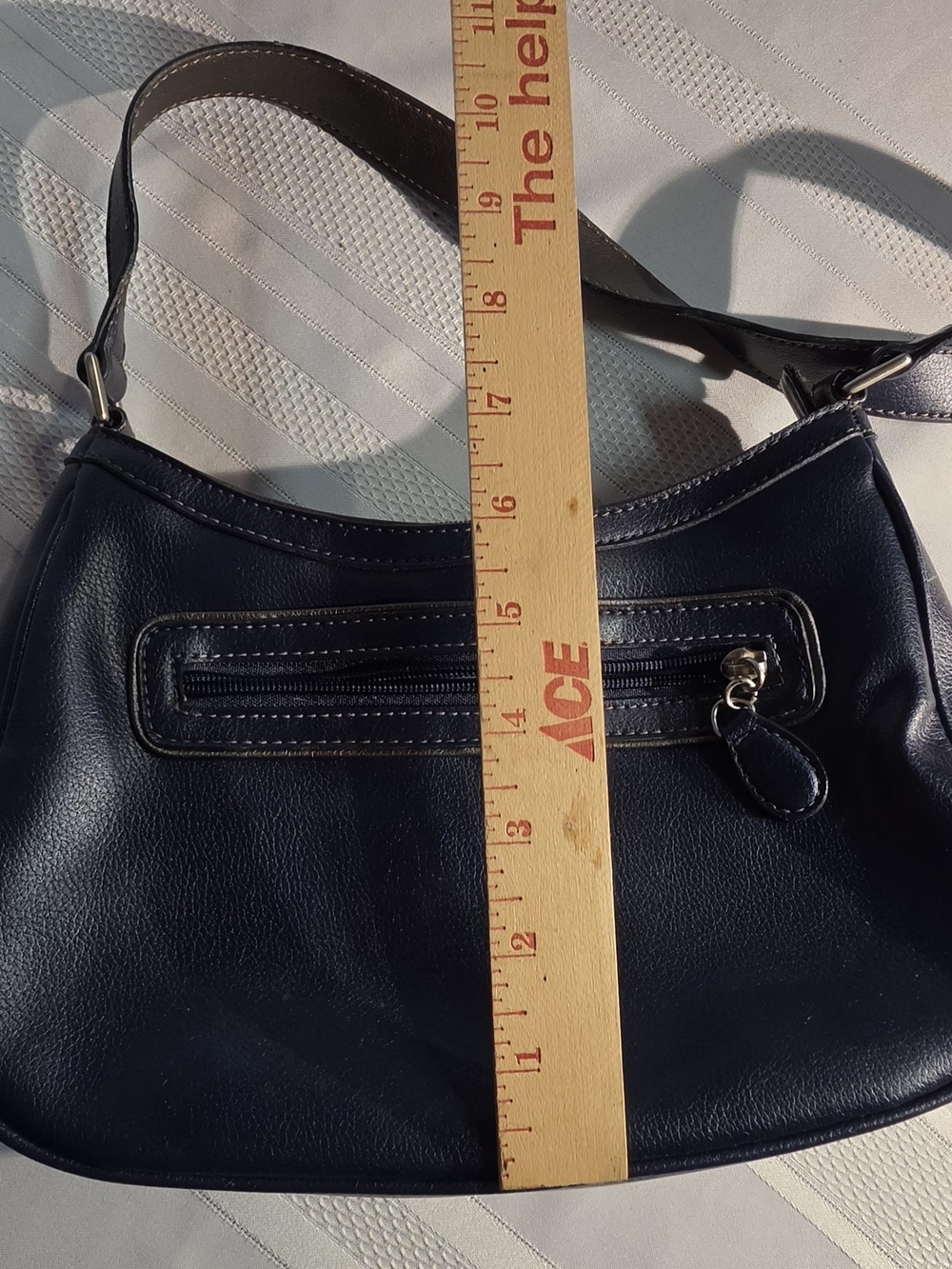Liz Claiborne Navy Faux-Leather Shoulder Bag